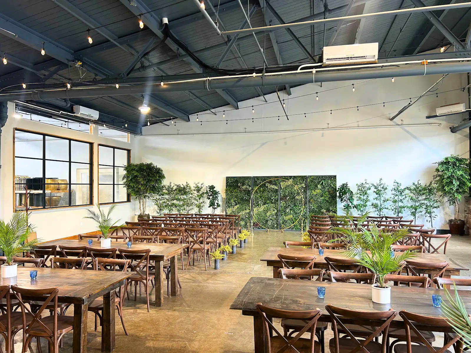 Styled dining layout in The VV Showroom with Violet Vintage rentals